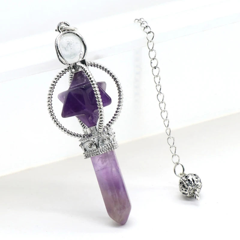 Pêndulo de Cristal  Pingente de Pedra Natural - Radiestesia - Reiki