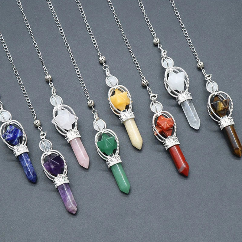 Pêndulo de Cristal  Pingente de Pedra Natural - Radiestesia - Reiki