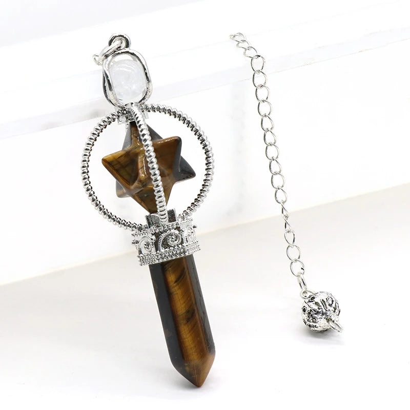 Pêndulo de Cristal  Pingente de Pedra Natural - Radiestesia - Reiki