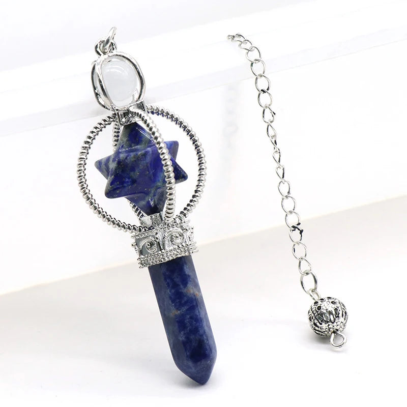 Pêndulo de Cristal  Pingente de Pedra Natural - Radiestesia - Reiki