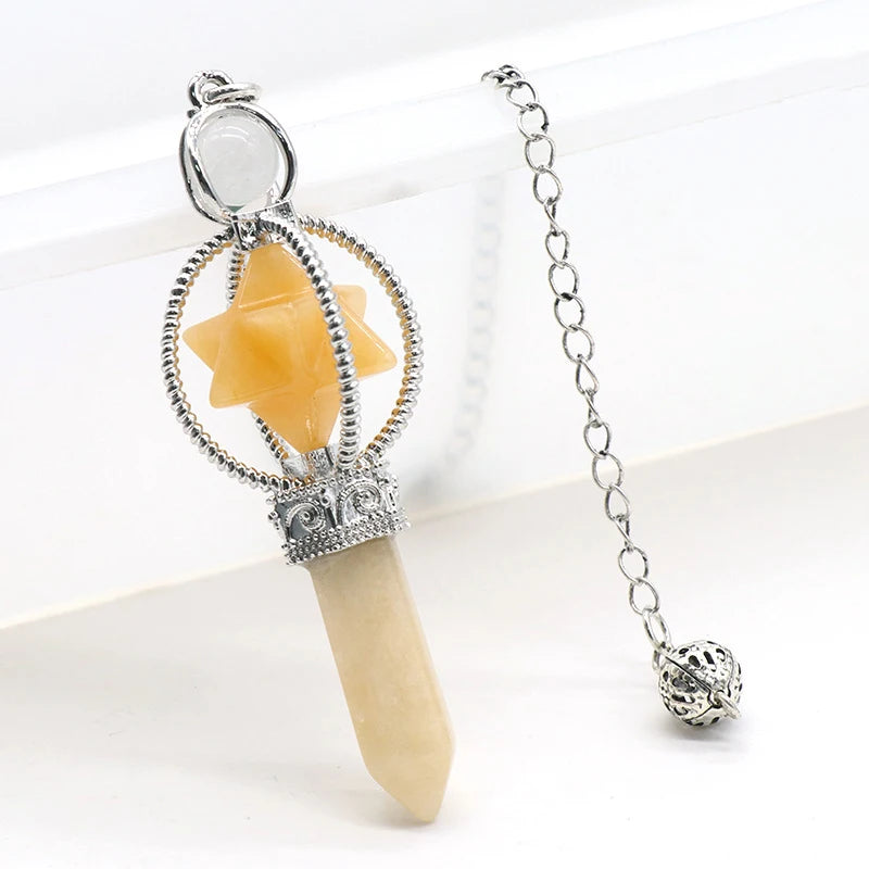 Pêndulo de Cristal  Pingente de Pedra Natural - Radiestesia - Reiki