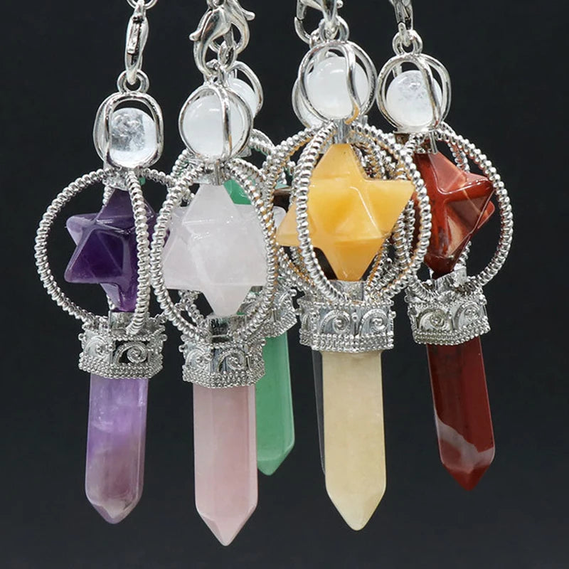 Pêndulo de Cristal  Pingente de Pedra Natural - Radiestesia - Reiki