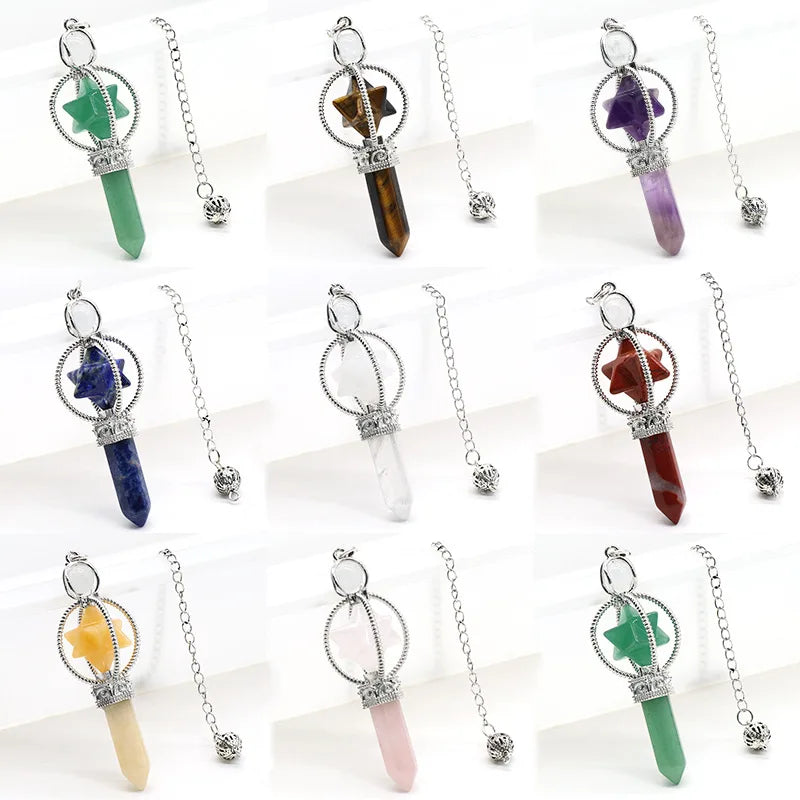 Pêndulo de Cristal  Pingente de Pedra Natural - Radiestesia - Reiki