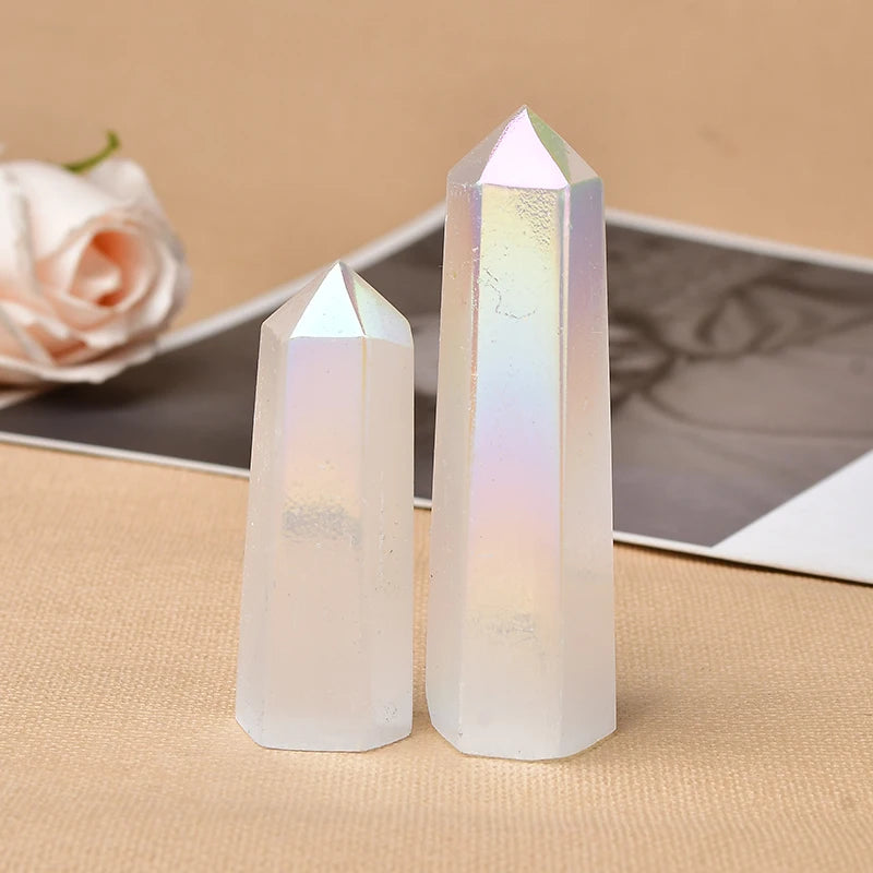 Pedra Natural Cristal Selenita Pirãmide Feng Shui Reiki