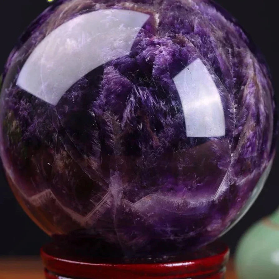 Pedra Natural Esfera de Ametista Polida Feng Shui Reiki 