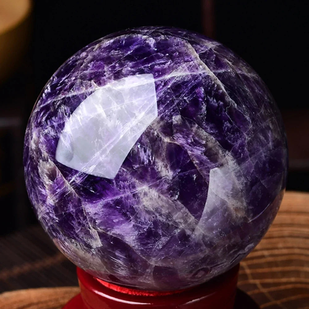 Pedra Natural Esfera de Ametista Polida Feng Shui Reiki 