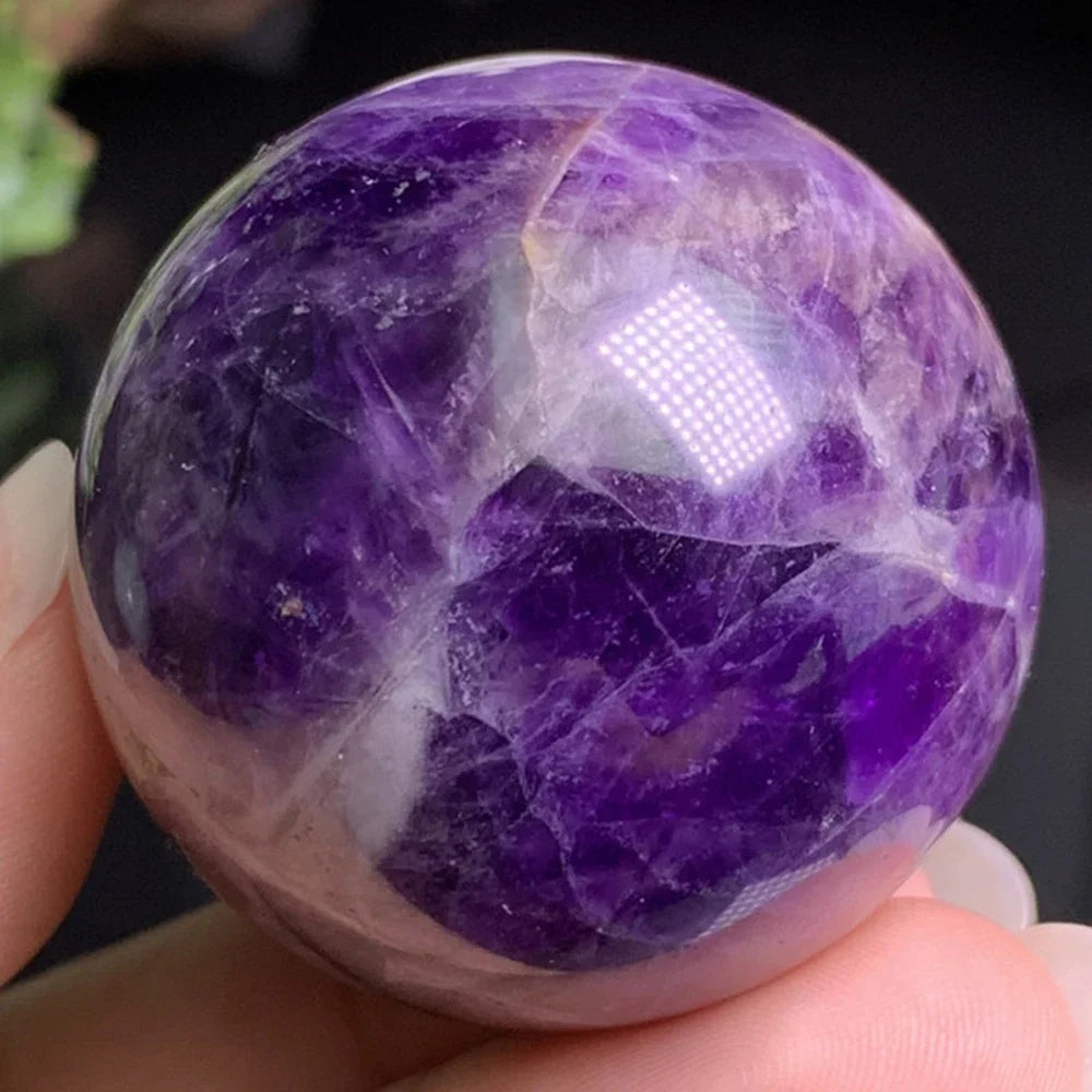 Pedra Natural Esfera de Ametista Polida Feng Shui Reiki 