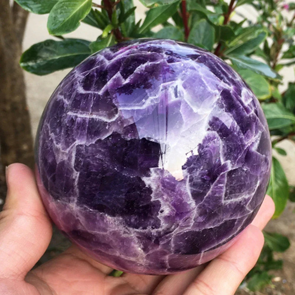 Pedra Natural Esfera de Ametista Polida Feng Shui Reiki 