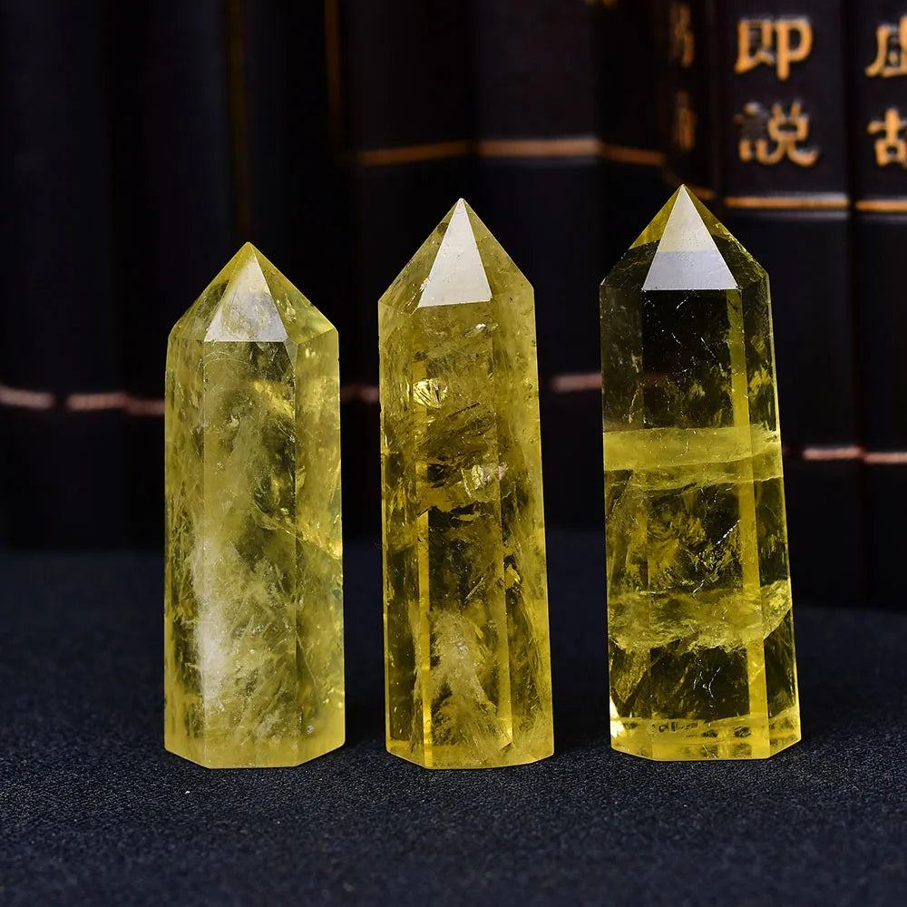 Pedra Natural Pirãmide de Cristal Citrino Quartzo Amarelo Feng Shui Reiki