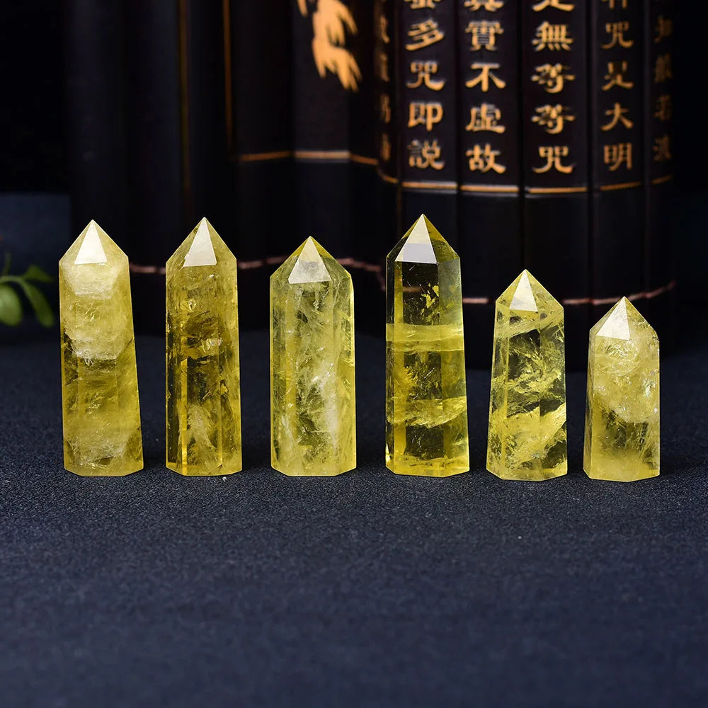 Pedra Natural Pirãmide de Cristal Citrino Quartzo Amarelo Feng Shui Reiki