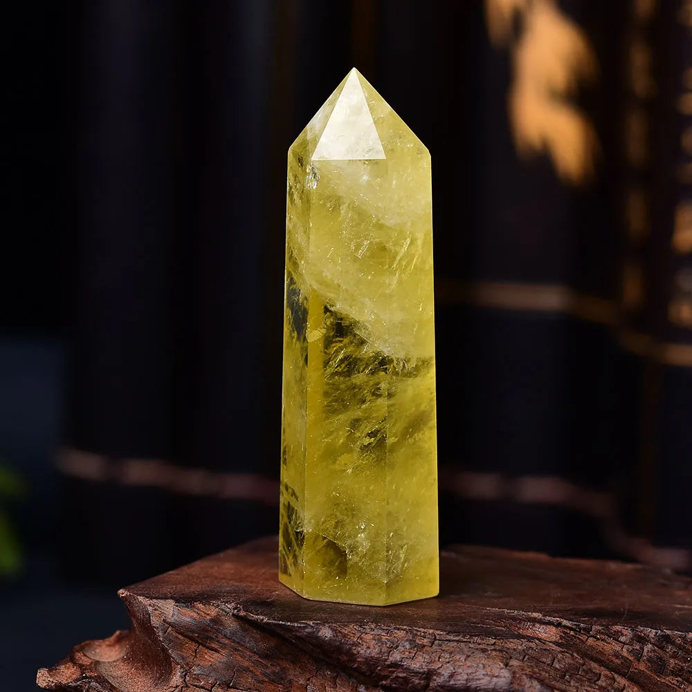 Pedra Natural Pirãmide de Cristal Citrino Quartzo Amarelo Feng Shui Reiki