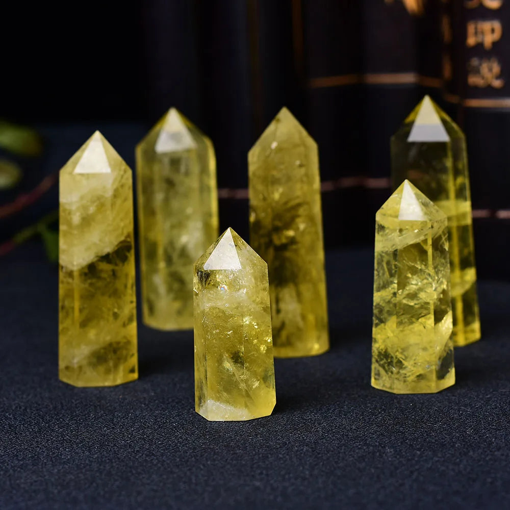 Pedra Natural Pirãmide de Cristal Citrino Quartzo Amarelo Feng Shui Reiki