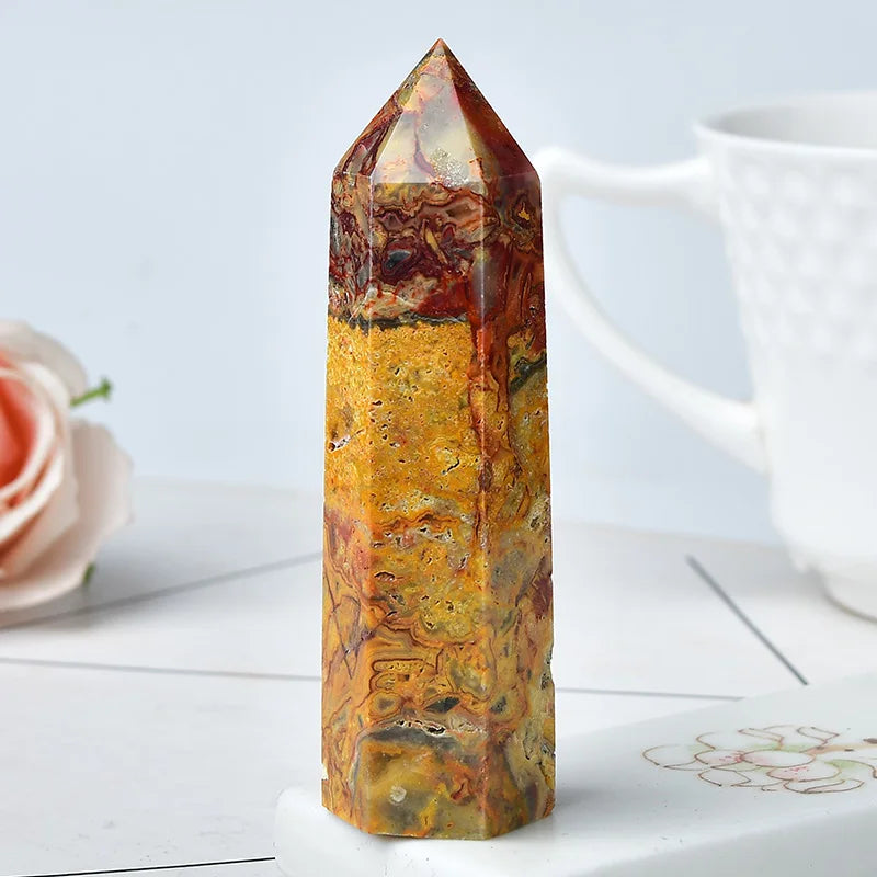 Pedra Natural Pirâmide  Ágata Crazy Natural  Energia e Equilíbrio Feng Shui Reiki