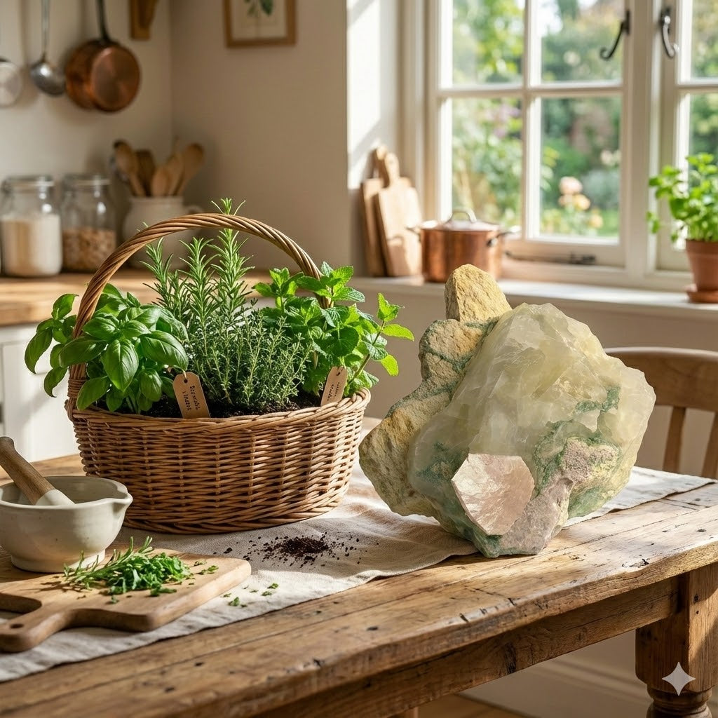 Pedra Natural Quartzo Leitoso com Clorita Verde e Mica Rosa em Matriz – Peça Bruta Colecionável 1,178 kg – Cristal Decorativo e Energia Ambiental - Harmonia Plena