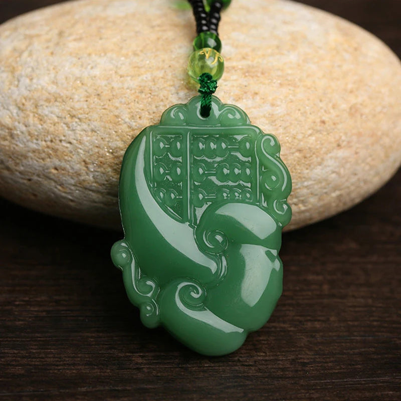 Pingentes de Pedra Natural Jade Unissex - Semi Joias