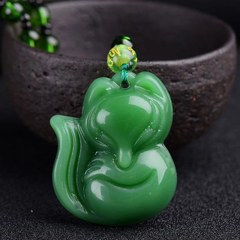 Pingentes de Pedra Natural Jade Unissex - Semi Joias 