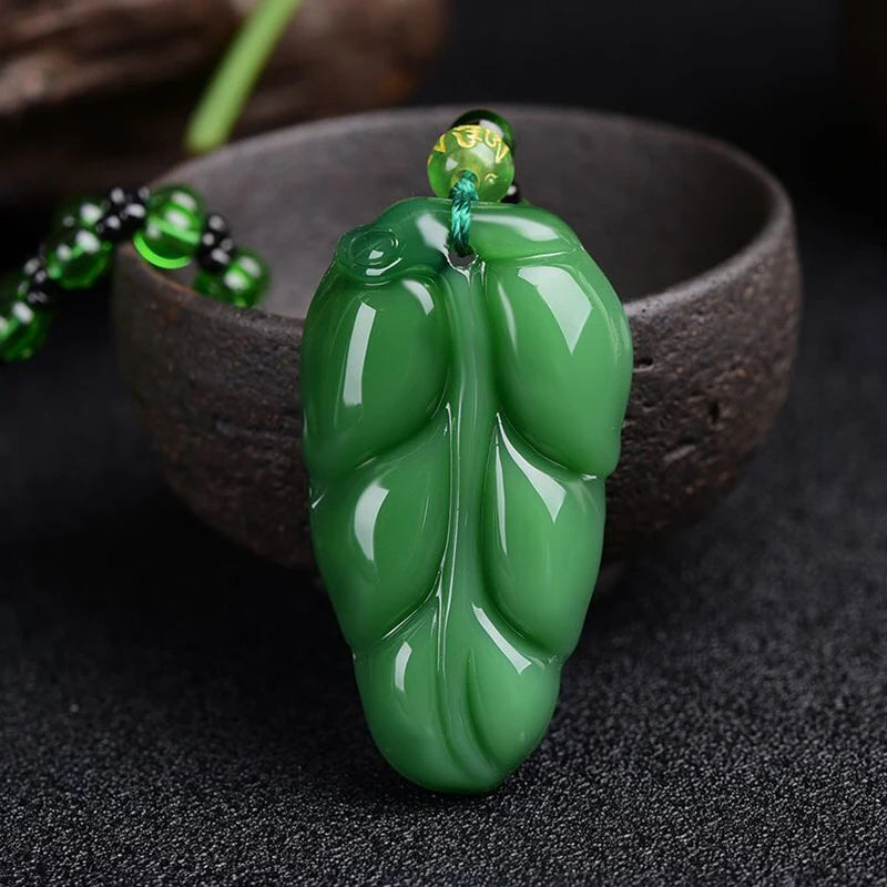 Pingentes de Pedra Natural Jade Unissex - Semi Joias 