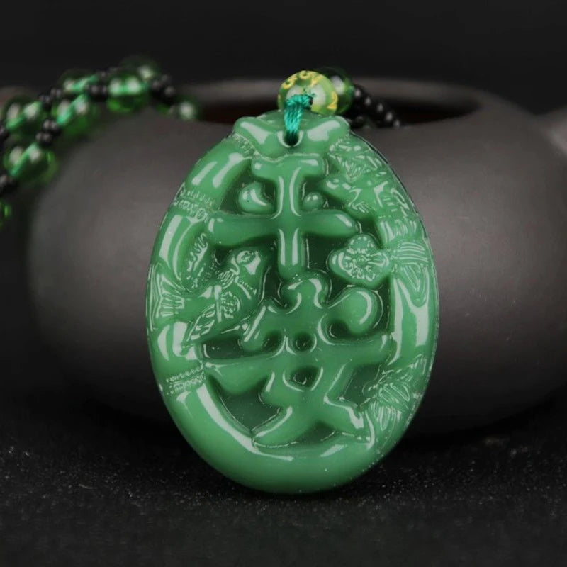 Pingentes de Pedra Natural Jade Unissex - Semi Joias 
