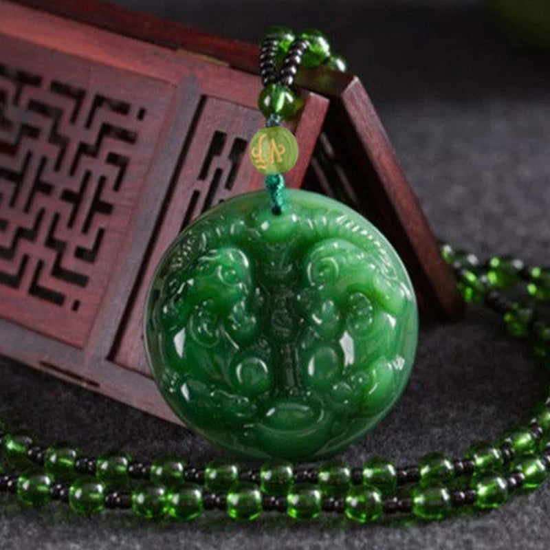 Pingentes de Pedra Natural Jade Unissex - Semi Joias