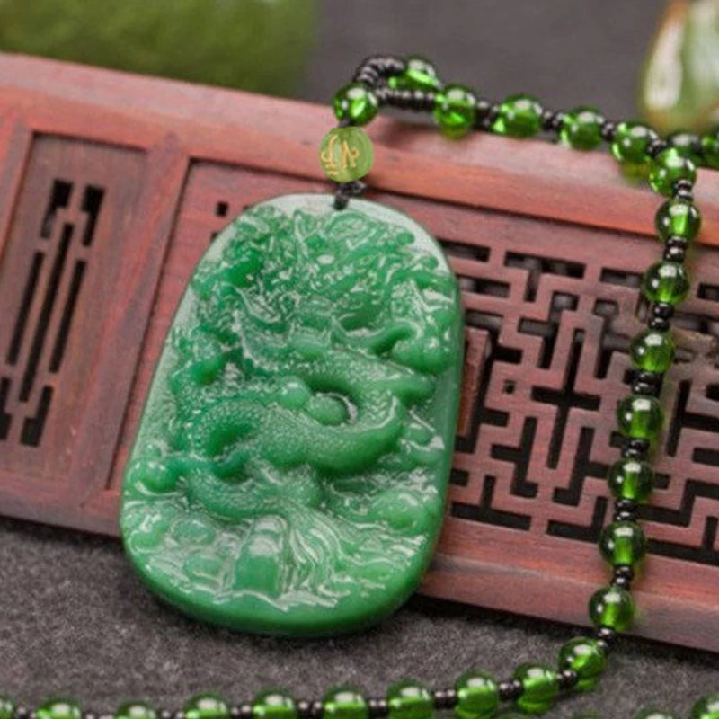 Pingentes de Pedra Natural Jade Unissex - Semi Joias