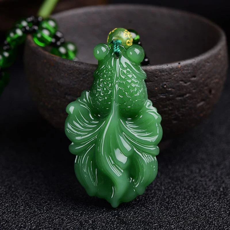 Pingentes de Pedra Natural Jade Unissex - Semi Joias