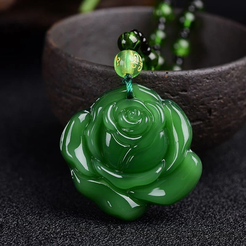 Pingentes de Pedra Natural Jade Unissex - Semi Joias 