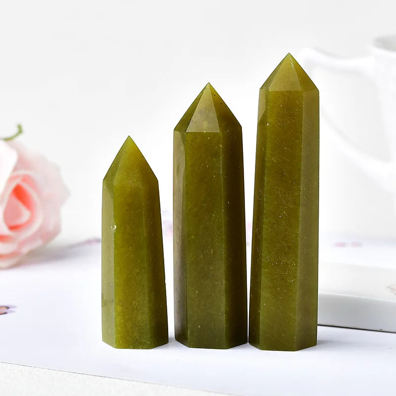 Pirâmide Quartzo Verde Pedra Natural Feng Shui Reiki