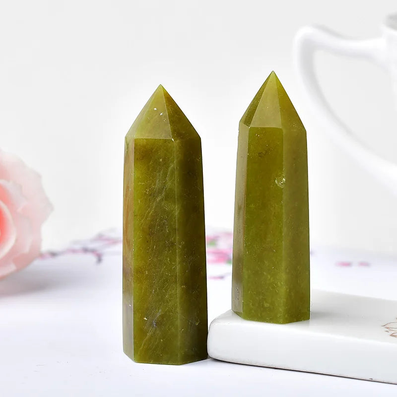 Pirâmide Quartzo Verde Pedra Natural Feng Shui Reiki