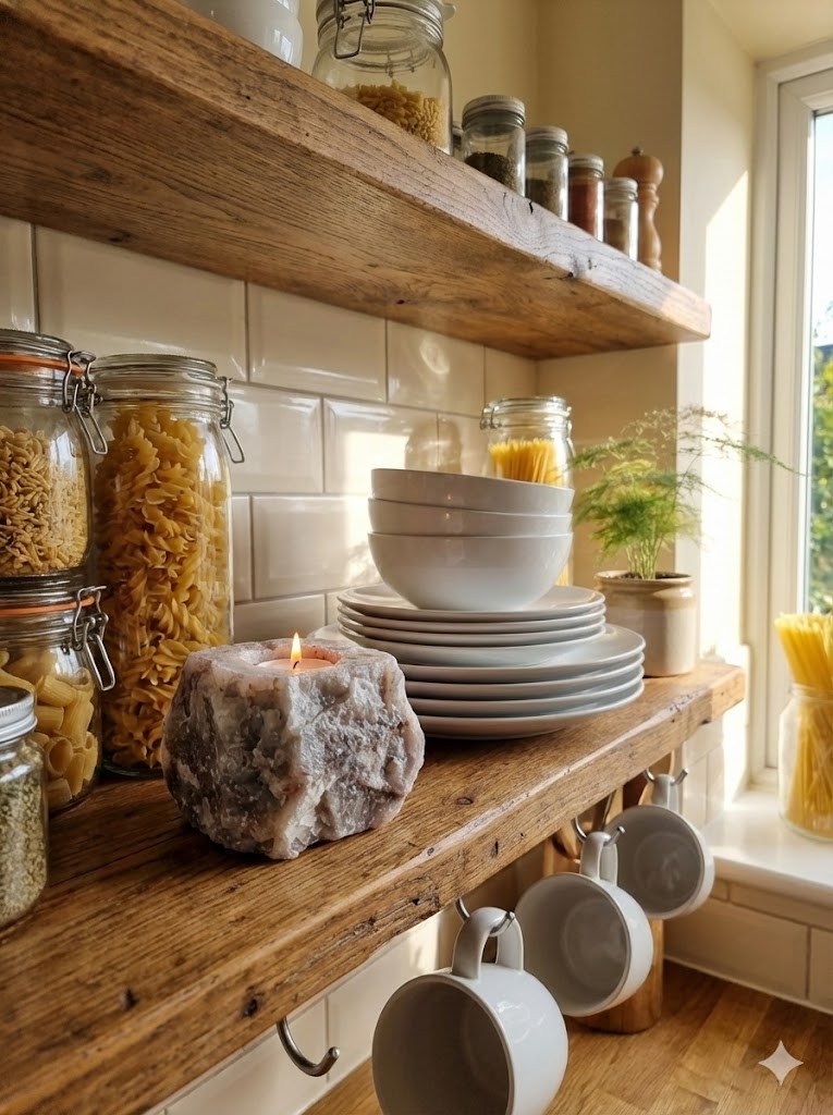 Porta-Velas de Quartzo Hematoide Natural – 850 g | Energia, Proteção e Harmonia | Peça Artesanal Única – Harmonia Plena