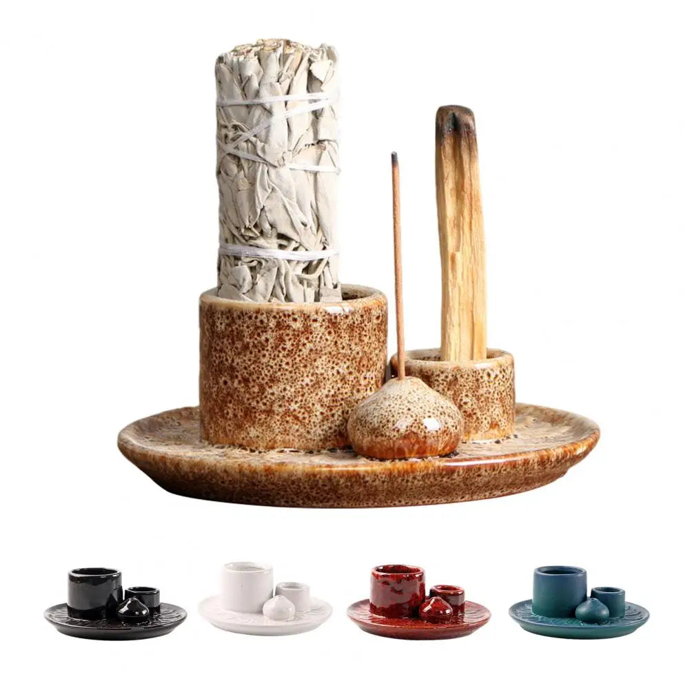 Porta Incensos de Cerâmica Meditação -Decoração - Feng Shui - Reiki -Aromaterapia 