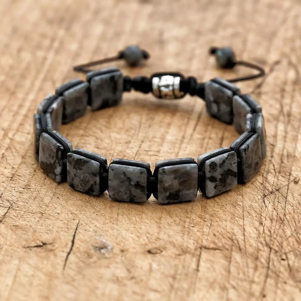 Pulseira Ajustável Pedra Natural Lápiz-Lazúli de 10mm Unissex Cristais Semi Joias Reiki Feng Shui
