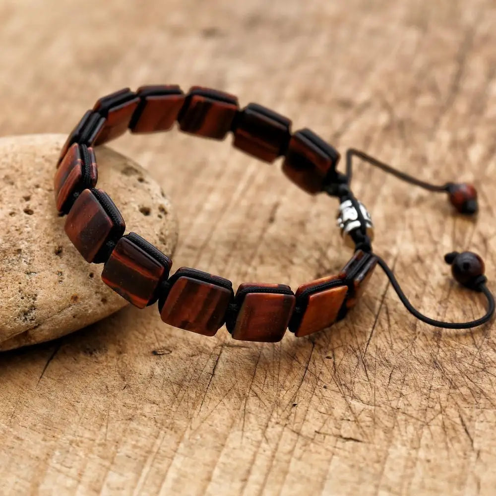 Pulseira Ajustável Pedra Natural Lápiz-Lazúli de 10mm Unissex Cristais Semi Joias Reiki Feng Shui