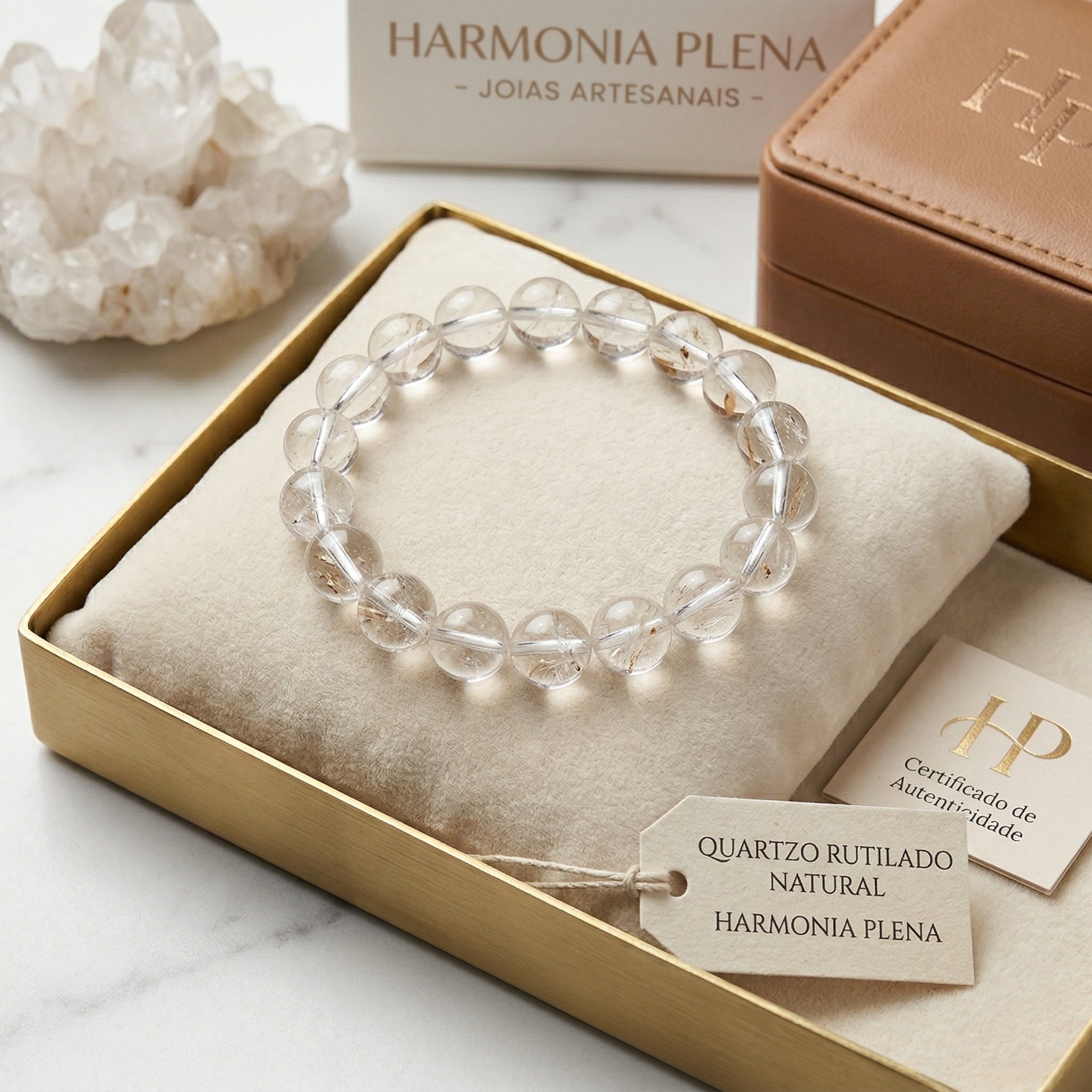 Pulseira Cristal de Rocha Natural - Amplificaçãoi Energética, Clareza e Equilibrio | Harmonia Plena