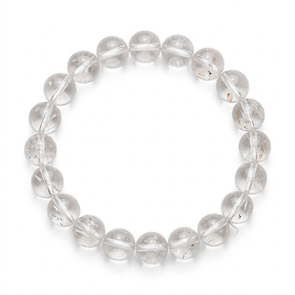 Pulseira Cristal de Rocha Natural - Amplificaçãoi Energética, Clareza e Equilibrio | Harmonia Plena