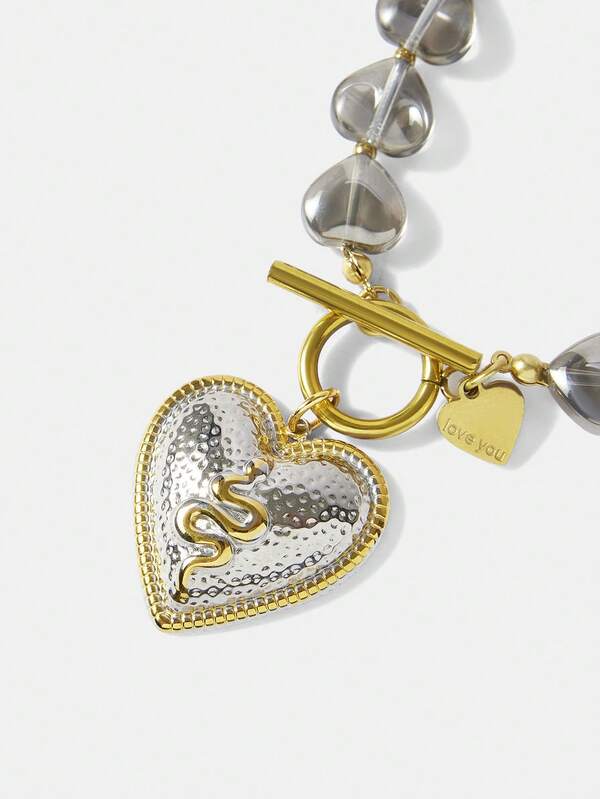 Pulseira Feminina de Proteção Serpente com Corações Energéticos - Amuleto de Transmutação e Força Espíritual - Harmonia Plena Semi Joias 