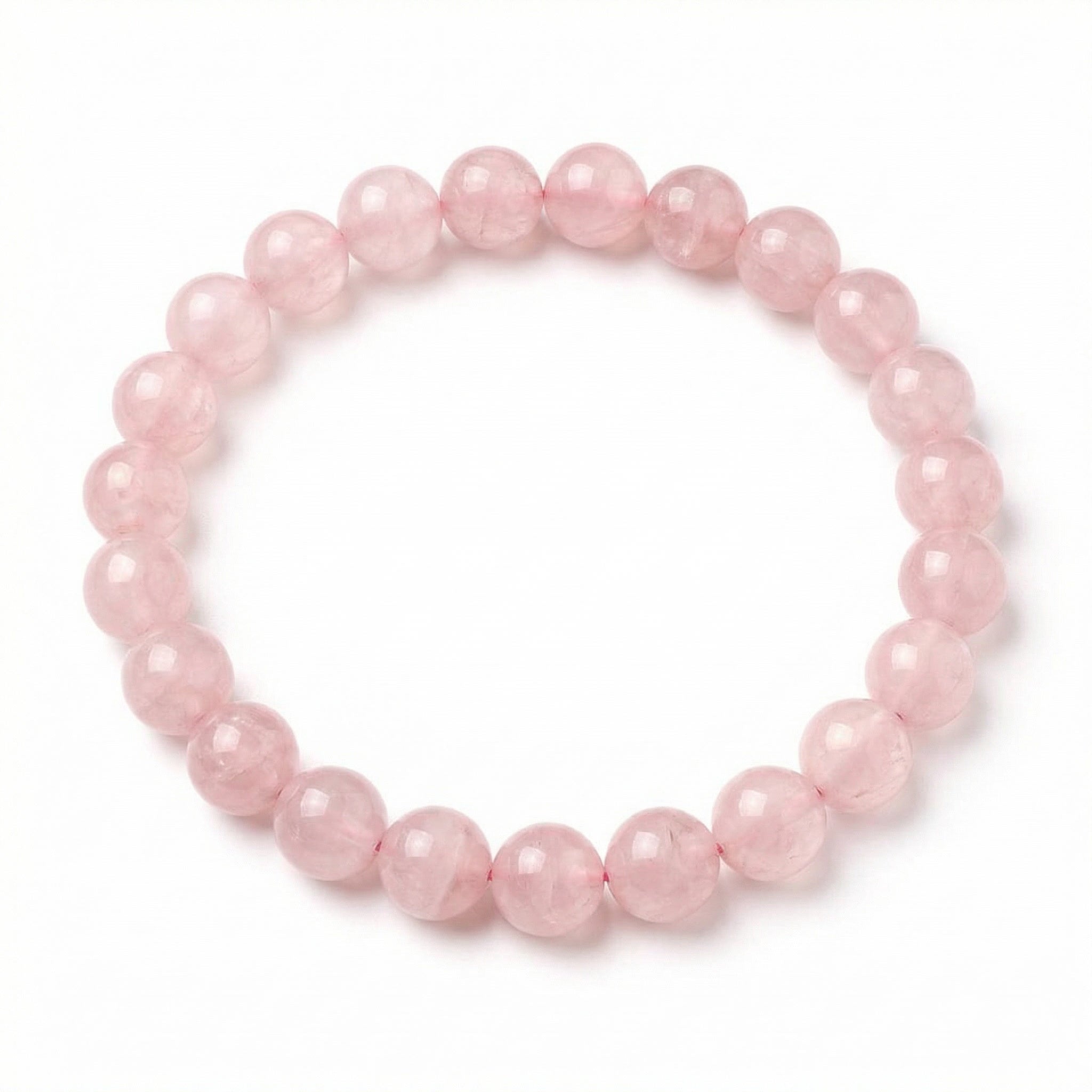 Pulseira Pedra Natural Quartzo Rosa - Portal Energético do Amor | Harmonia Plena