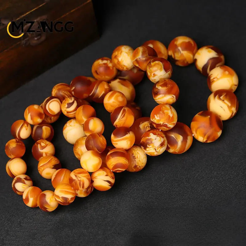 Pulseira com Contas de Âmbar - Amuleto da Sorte Unissex com Padrão de Qualidade - Reiki - Saúde - Energia Espiritual - Cristais