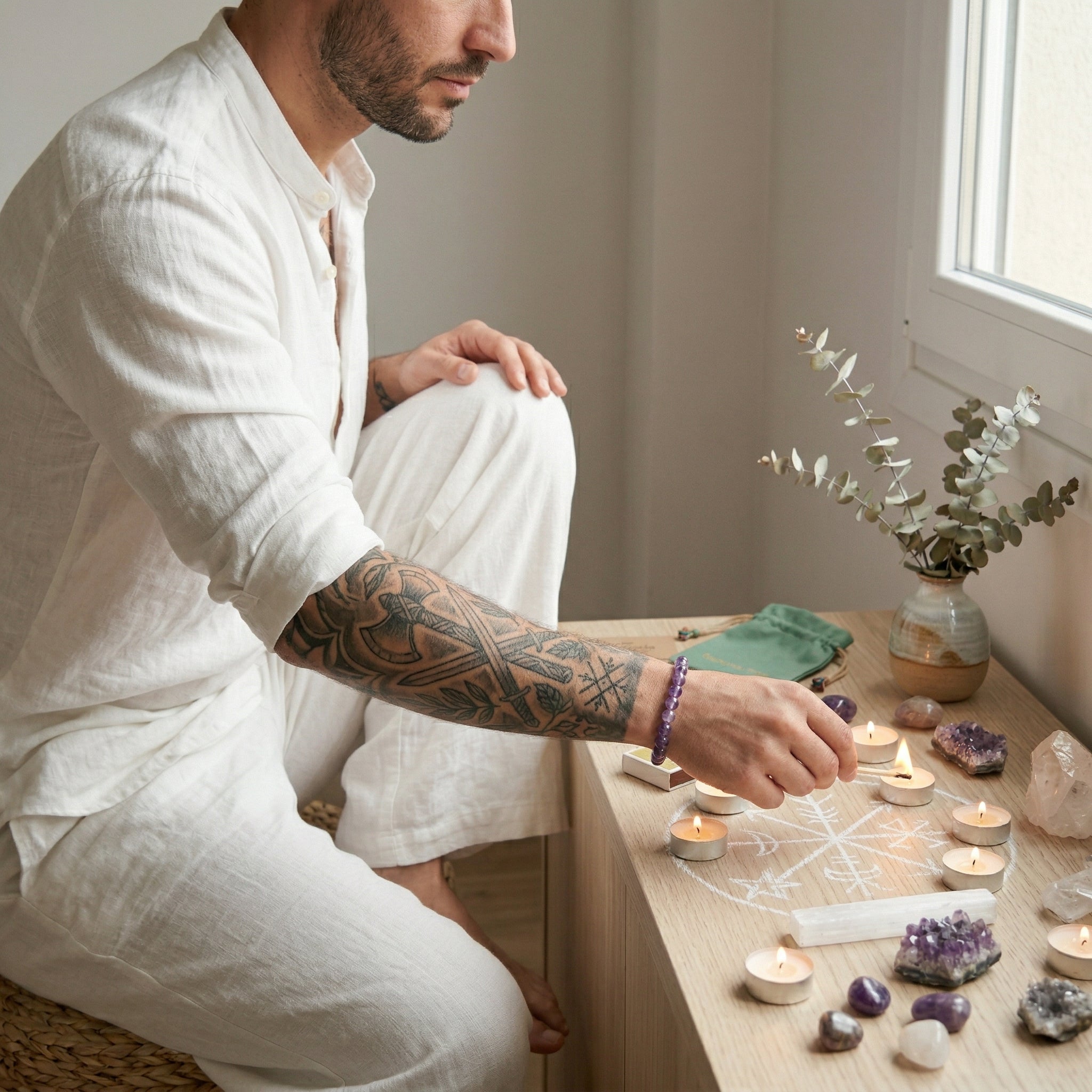 Pulseira de Ametista Natural Tipo A – Pedra de Proteção, Equilíbrio e Elevação Espiritual | Harmonia Plena