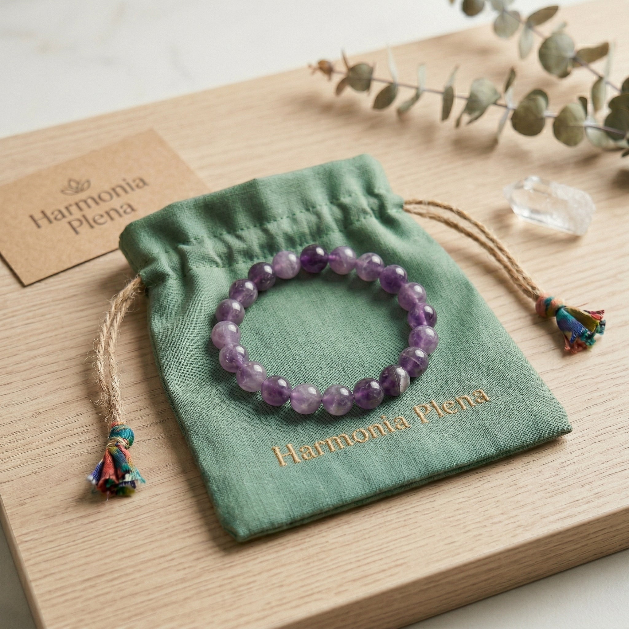 Pulseira de Ametista Natural Tipo A – Pedra de Proteção, Equilíbrio e Elevação Espiritual | Harmonia Plena