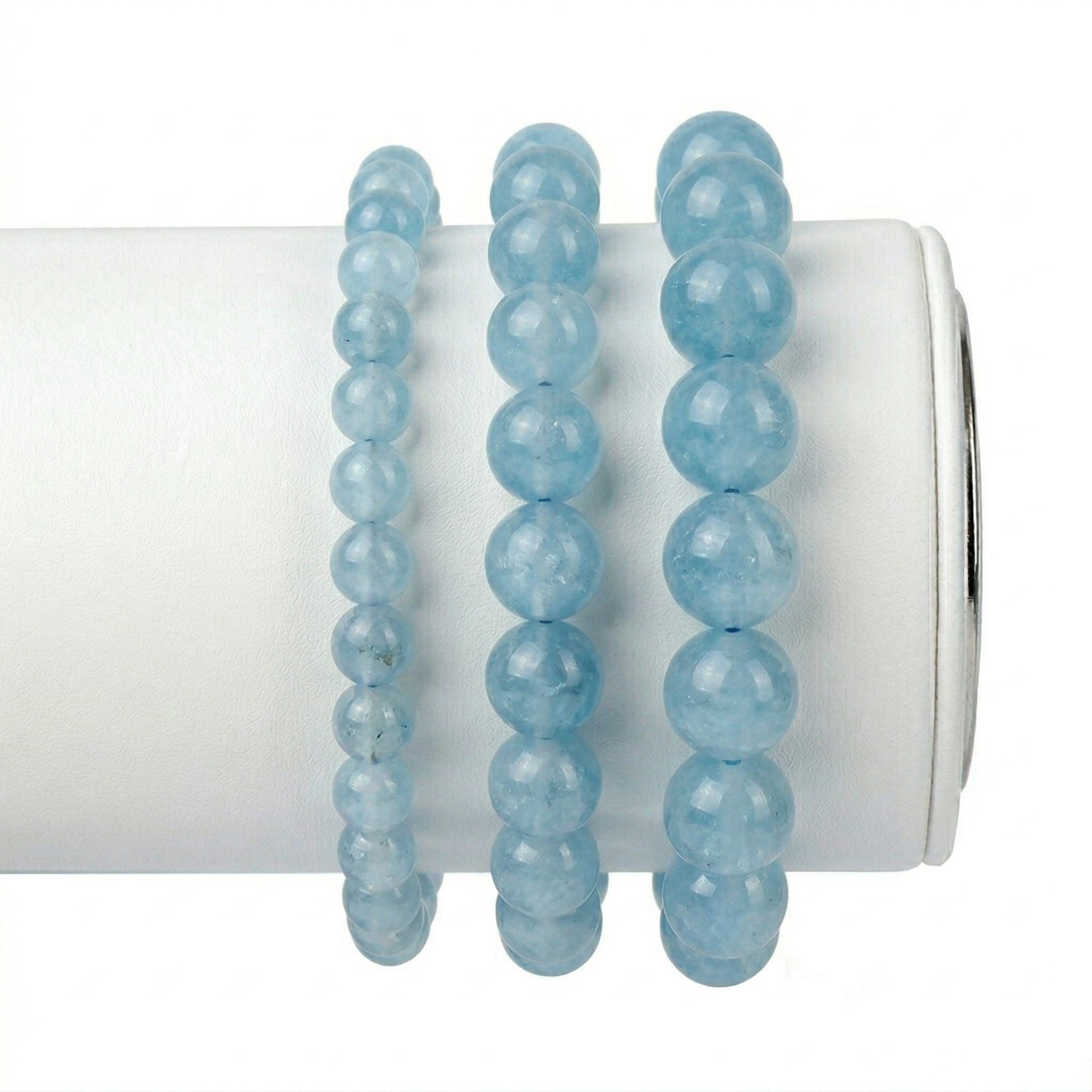 Pulseira de Água Marinha Natural Tipo A – Calma, Fluidez e Proteção Emocional | Harmonia Plena 