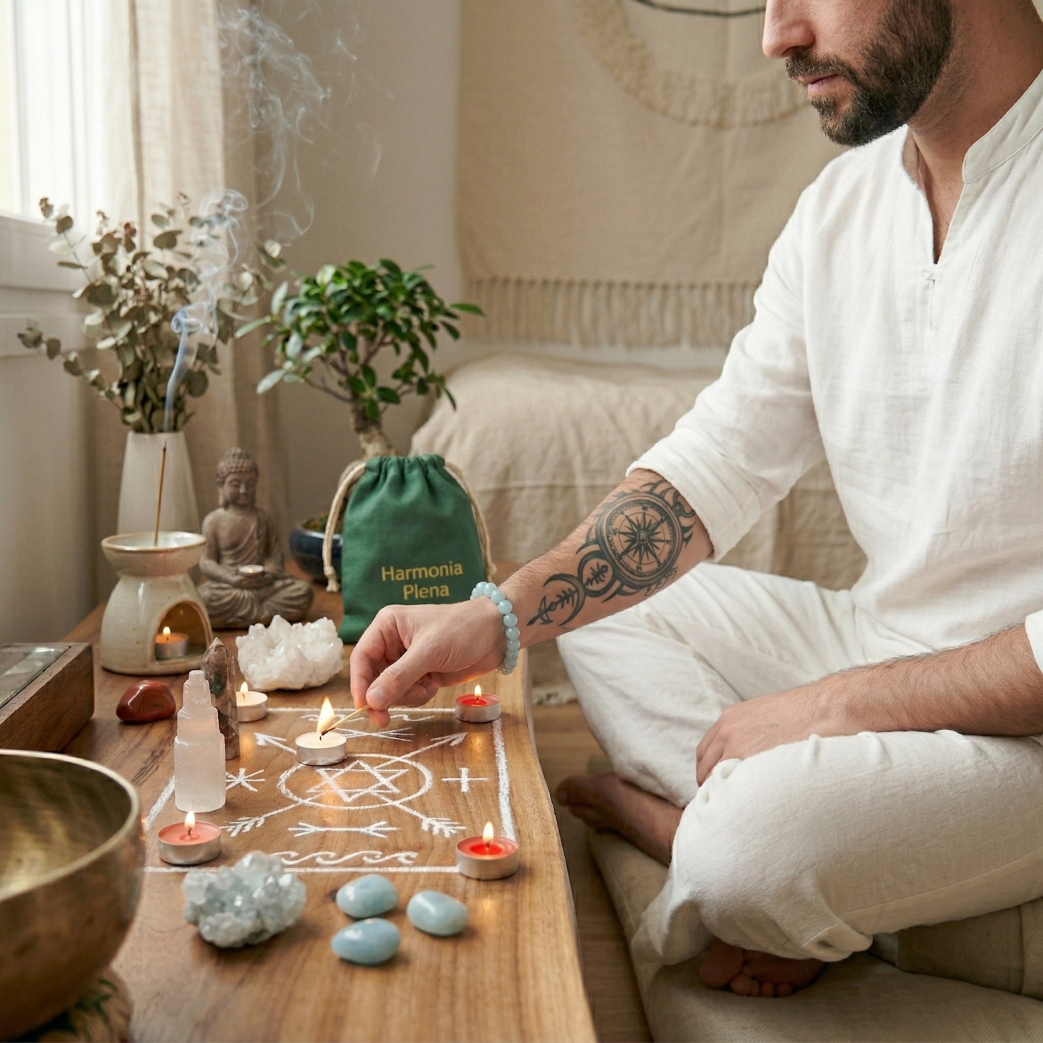 Pulseira de Água Marinha Natural Tipo A – Calma, Fluidez e Proteção Emocional | Harmonia Plena 