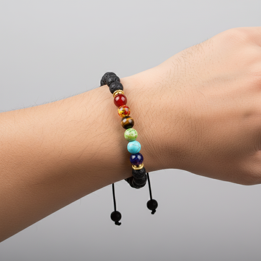 Pulseiras de Contas de Pedras Naturais - 7 Chakras - Unissex - Semi Joias - Reiki - Cristais