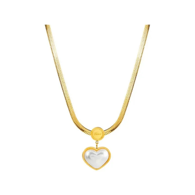 Colar Feminino em Aço Inoxidável com Pingente de Corrente de Cobra - Semi Joias