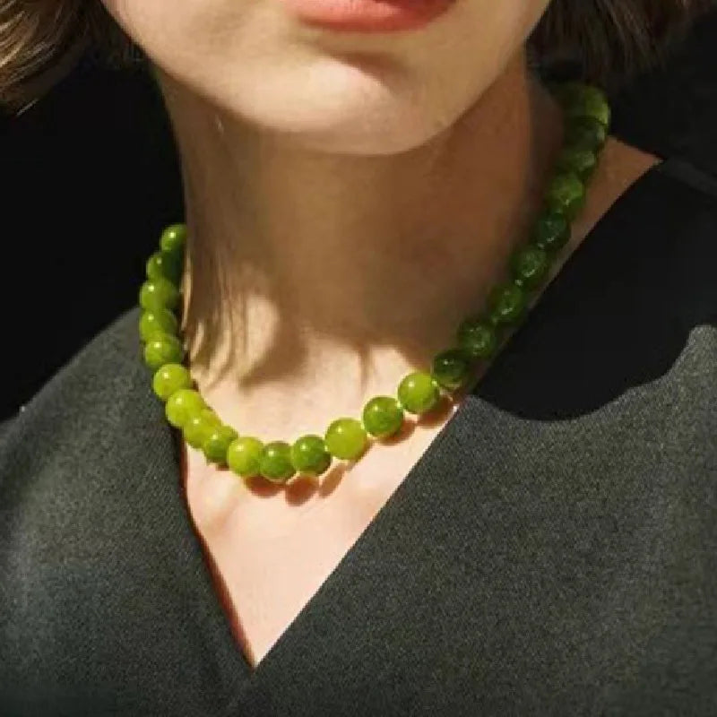 Colar Pedra Quartzo Natural Verde - Colar Feminino -  Pedras Naturais - Semi Joias