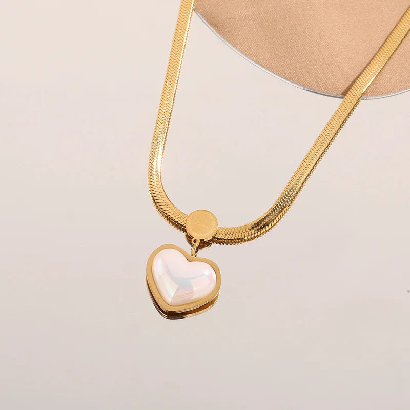 Colar Feminino em Aço Inoxidável com Pingente de Corrente de Cobra - Semi Joias