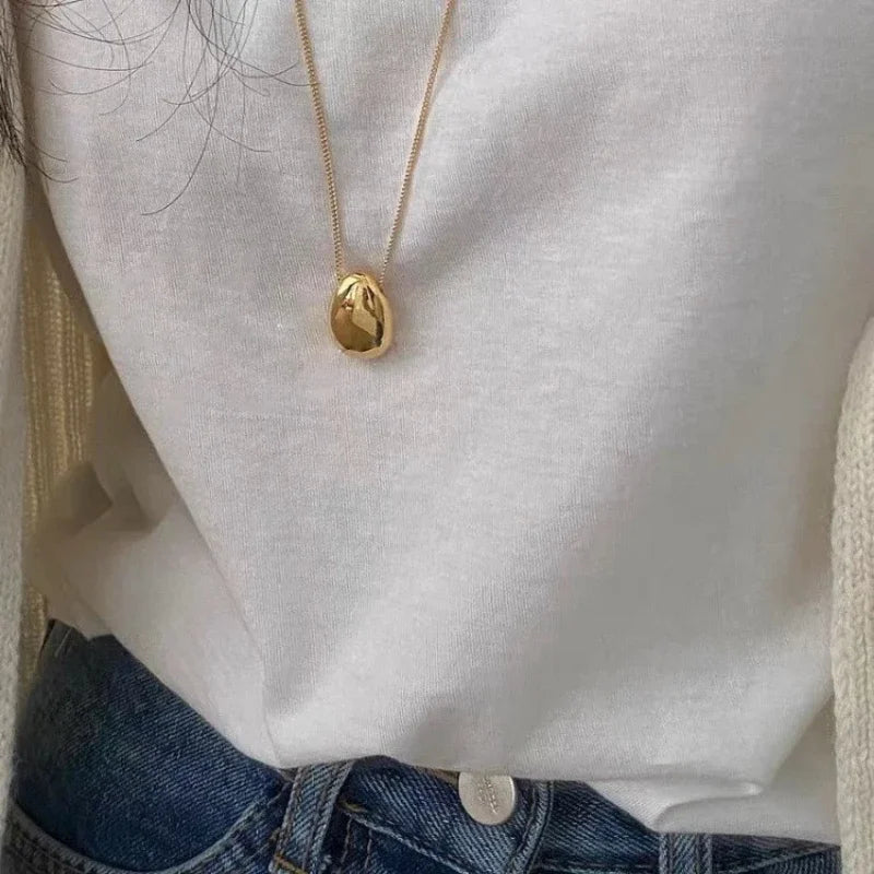 Semi Joia Colar Feminino com Pingente de Lagrima 