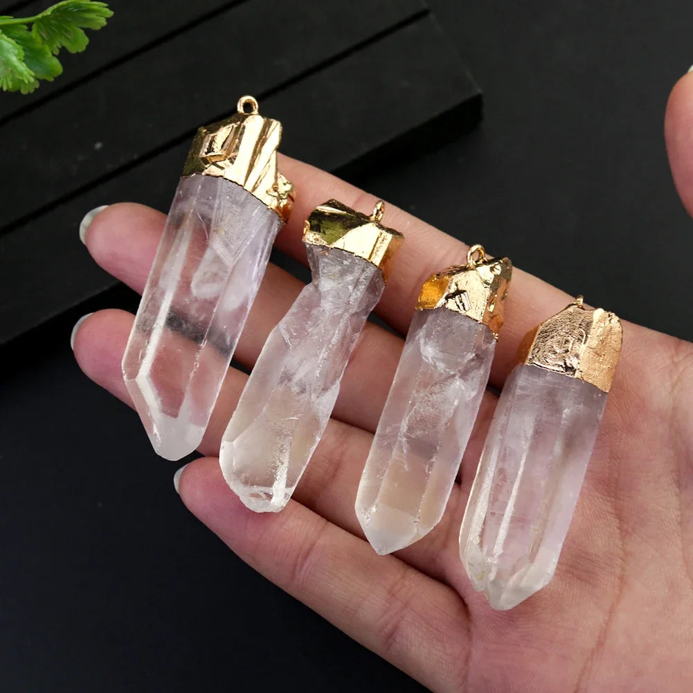Semi Joia Pingente Cristal Natural Quartzo Transparente Feng Shui Reiki