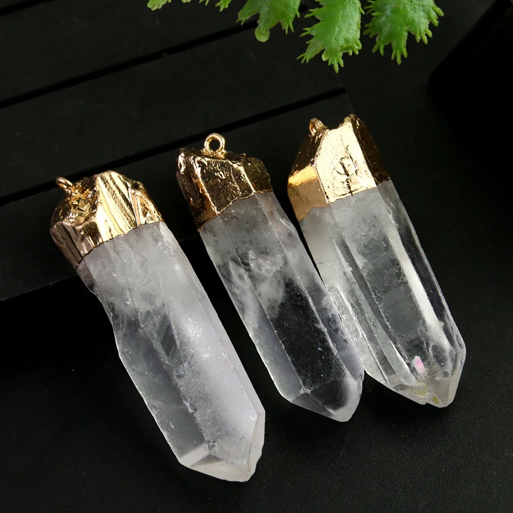 Semi Joia Pingente Cristal Natural Quartzo Transparente Feng Shui Reiki