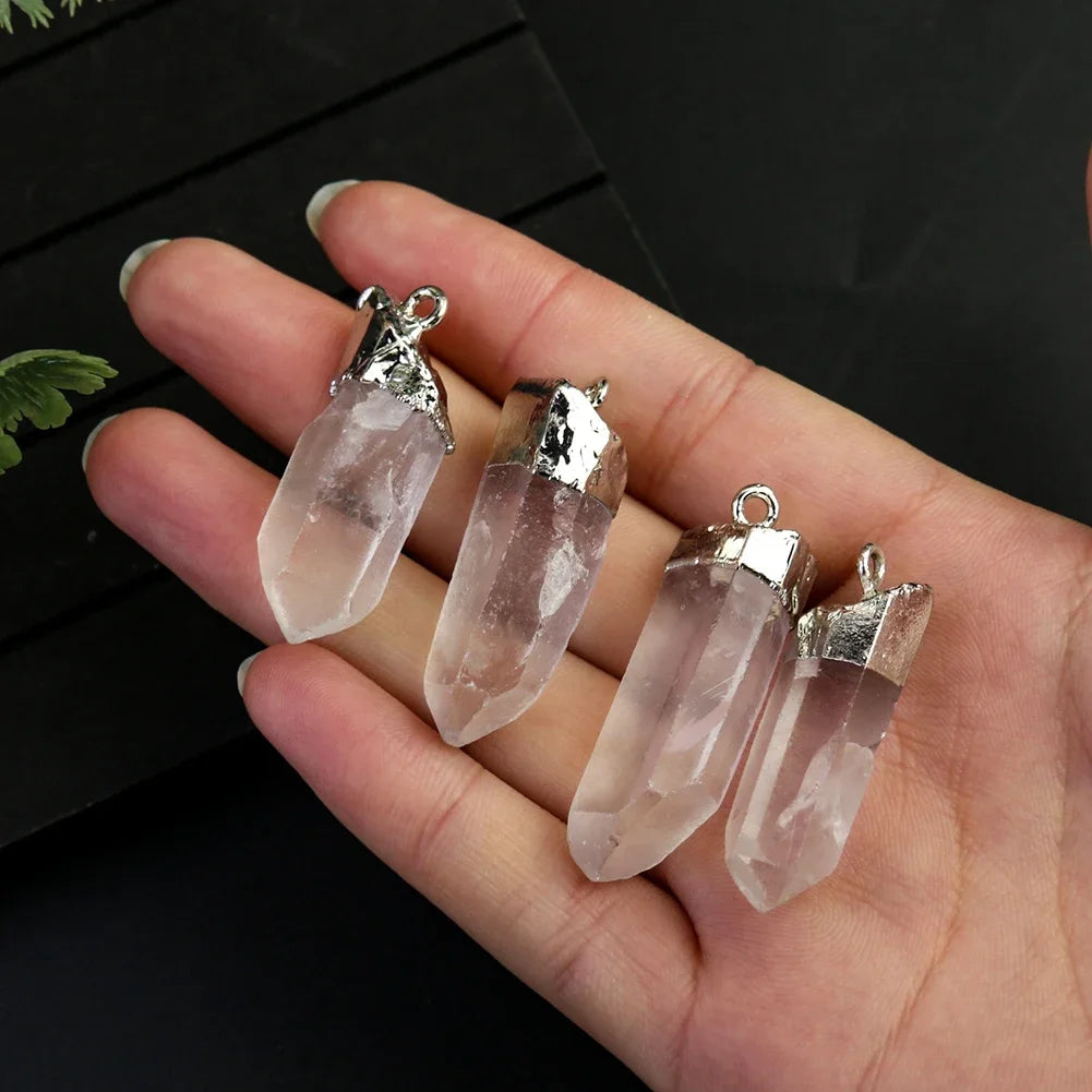 Semi Joia Pingente Cristal Natural Quartzo Transparente Feng Shui Reiki