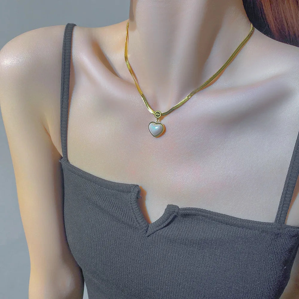 Colar Feminino em Aço Inoxidável com Pingente de Corrente de Cobra - Semi Joias